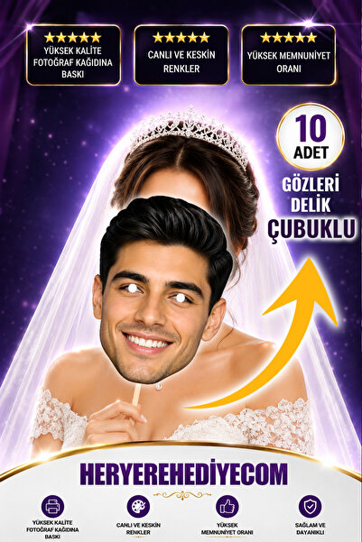 Bride To Be , Kına Gecesi, Nişan, Düğün, Damat Yüz Maskesi 10 Adet (ÇUBUKLU KULLANIMA HAZIR)