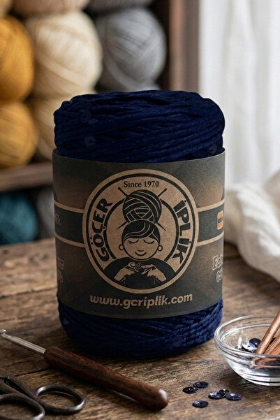 Göçer İplik Since Sequin Raffia 6mm Sequins Premium 200 Meter Yarn Raffia Yar...