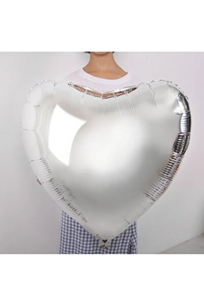Deniz Party Store 85 CM SILVER HEART FOIL BALLON 1 PIECE
