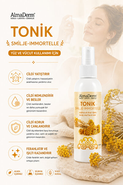 Altın Otu (Immortelle) Özlü %100 Doğal Cilt Dengeleyici Tonik