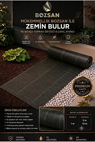 Bozsan 1mt X 5 Mt. Kumaş Sera Taban Yabani Ot Örtüsü Jüt Peyzaj Uygulama Yer ...