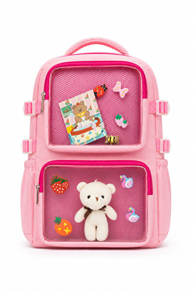QUOVO Kawaii Kore Tarzı Full Aksesuarlı Ortopedik Yerli Günlük Okul Sırt Çantası