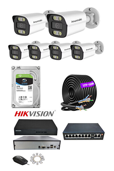 Hsc bilişim 6'Lı 5Mp Poe Ip Kamera Seti | Hikvision Nvr | Ses Kayıtlı | 2Tb H...