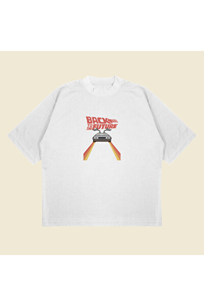 Tarzsokak Back To The Future Baskılı Oversize Unisex Pamuklu Nefes Alan Kalın...