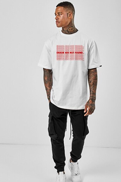 nrage White Oversize T-Shirt - Nrage66, Error Printed