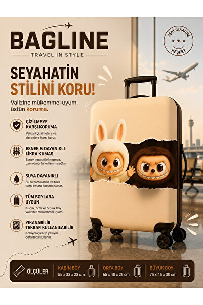Bag line Yıkanabilir Esnek Valiz Kılıfı Dayanıklı Bavul Koruyucu Kılıf 👉 "Ki...