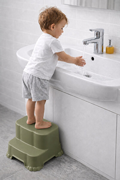 Anti-Slip Kids Stool Double Step, Kids Bathroom Sink Step Stair Riser