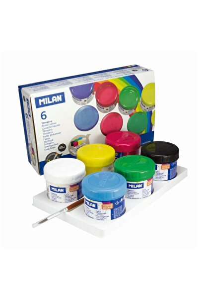 Milan Tempera pe baza de apa, 6 culori/set, flacon 40ml
