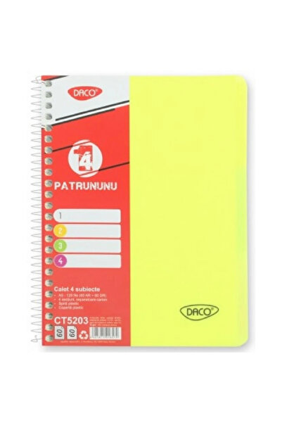 daço Caiet A5 4 subiecte 120 file Coperta Plastic
