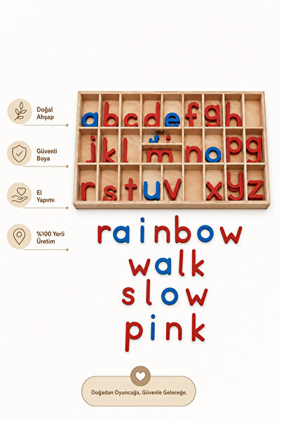 Montessori Gemisi Montessori İngilizce Ahşap Hareketli Alfabe Seti | İngilizc...