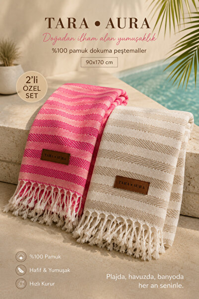 TaraAura 100% Cotton Natural Peshtemal |   Soft Textured |   Fast Drying |   ...