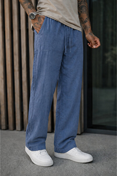 DAMGA JEANS Muške premium jogger pantalone od dimljenog platna, opuštenog kroja