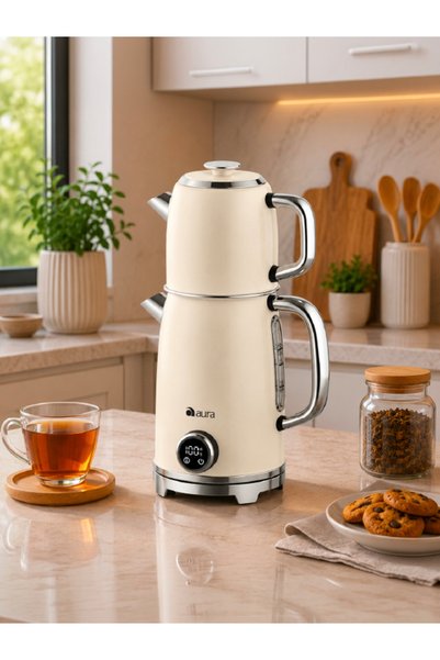 AURA Retro Krem Çay Makinesi Au1001k