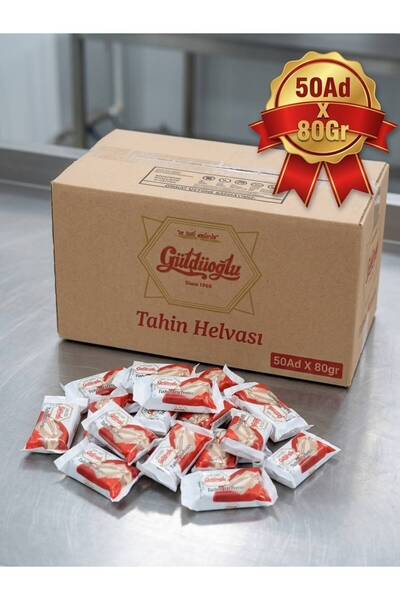 Güldüoğlu Şekerleme Tahin Helvası 80 gr 50'li Paket Piknik Kahvaltılık Mini H...