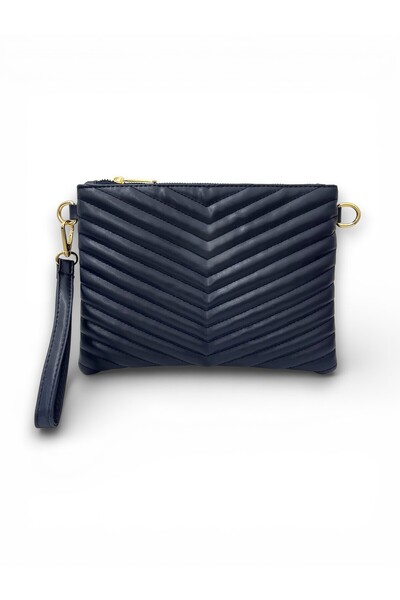 Sanmorris Navy Colored Faux Leather Women's Portfolio - Adjustable Crossbody ...