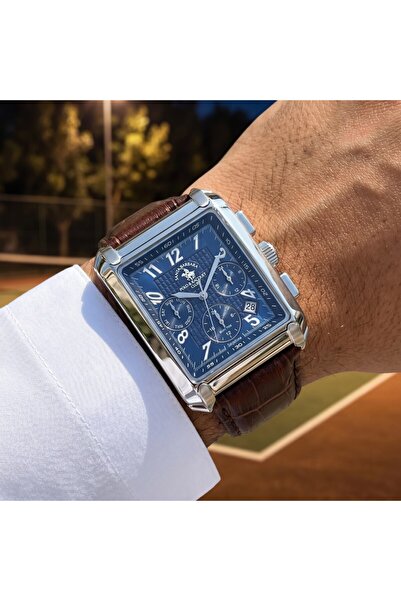 Santa Barbara Polo & Racquet Club Legend Dark Brown Genuine Leather Watch for...
