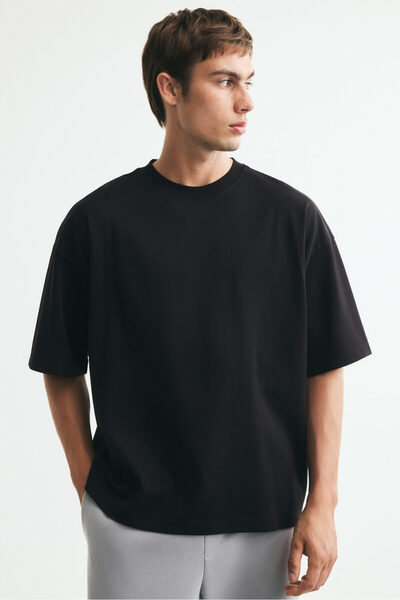 H&M İnterlok Tişört Oversized Fit