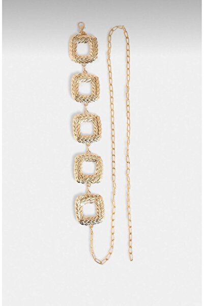 Mynoa Women's Belt with Gold Accessories, Chain Belt, Waist Belt, Trouser Belt.