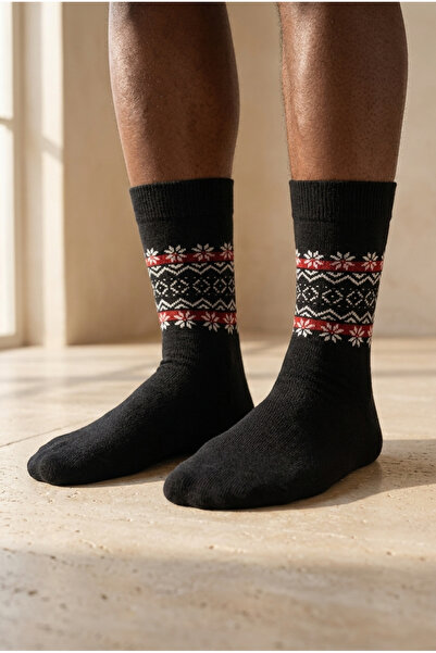 BONY SOCKS Muške čarape Snowflake Sa deznom Socket crne