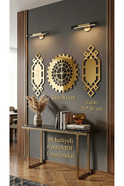 EYKA STORE Altın Renk Plexiglass Aynalı 3d Kabartmalı El Boyaması Piyano Mode...