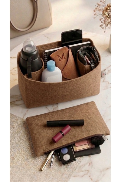 MARJİNAL W CLUB Long..... Medium Yandan Clutch Cantali Organizer Sütlü Kahve ...