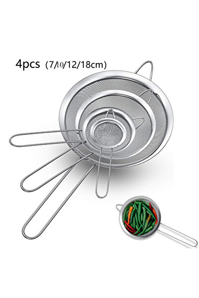 Choice4 4pcs Silver 1/3/4Pcs/Set Stainless Steel Wire Fine Mesh Oil Strainer ...