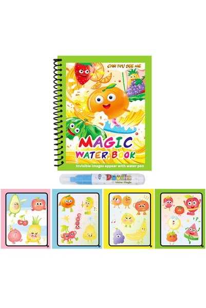 Choice12 12 1pc Reusable Kids Magic Water Drawing Books with Pen Repeated Col...