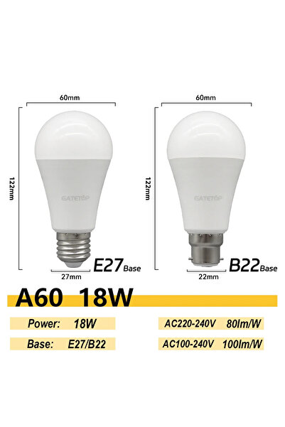 Choice AC220-240V E27 Naturelight 4000K 18W 2PCS 24W 20W 18W 15W Bulb Hight L...