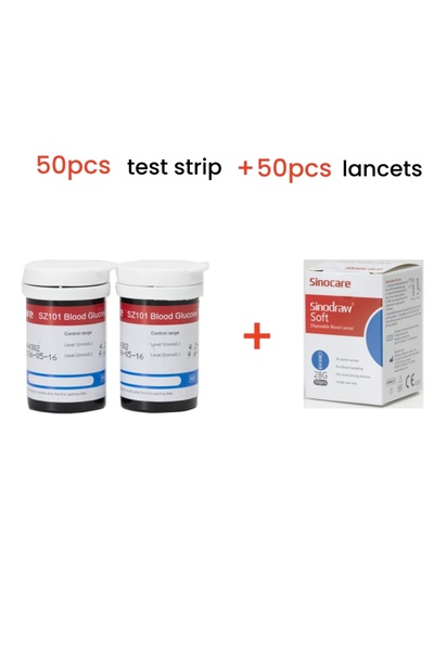 choice2 only 50pcs strip Sinocare SZ101 Blood Glucose Meter Glucometer Kit Te...