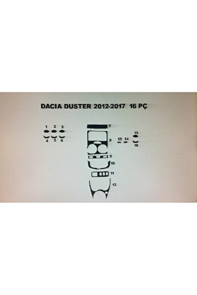 Demircioğlu Oto Aksesuar Marketi Dacia Duster 2012-2017 16 Piece Dashboard Co...