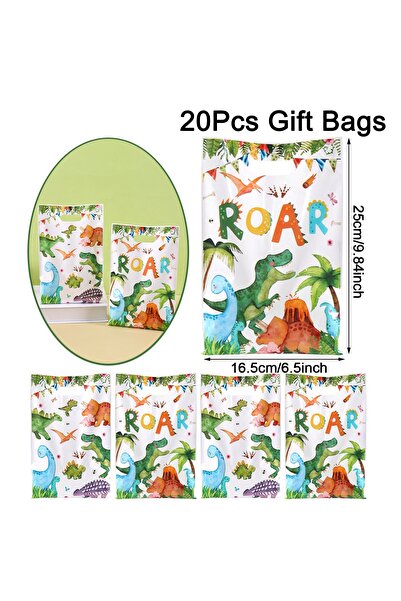 Choice4 as picture 20pcs 10/20/50pcs Dinosaur Plastic Gift Bag Candy Bag Dino...