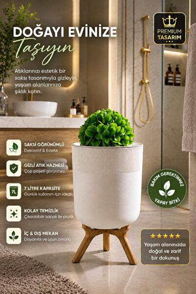 alastore Special Design Artificial Plant Flower Trash Can Bathroom Toilet Wc ...