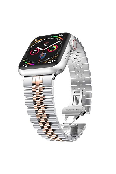Dexmon Apple Watch 2 3 4 5 6 7 8 9 SE 38-40-41 mm Uyumlu Çelik Metal Kordon K...