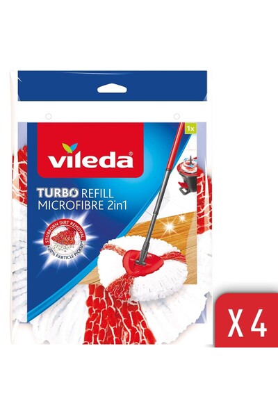 Vileda 4 Paket Turbo Extra Paspas, Üçgen Başlık, %20 Daha Fazla Kir Toplama