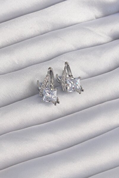 Inure Jewelry Brass Silver Color Chunky Zircon Stone Curvy Minimal Butterfly ...