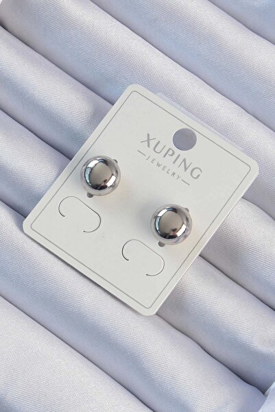 Inure Jewelry Xuping أقراط بيضاوية منحنية باللون الفضي