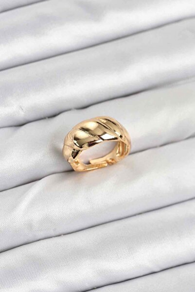 Inure Jewelry خاتم ذهبي اللون ملتف بشكل متموج