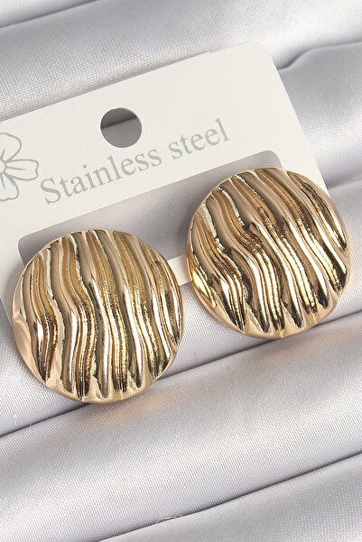Inure Jewelry النحاس الذهب اللون المطرزة دائرة لوحة نموذج الأقراط النسائية