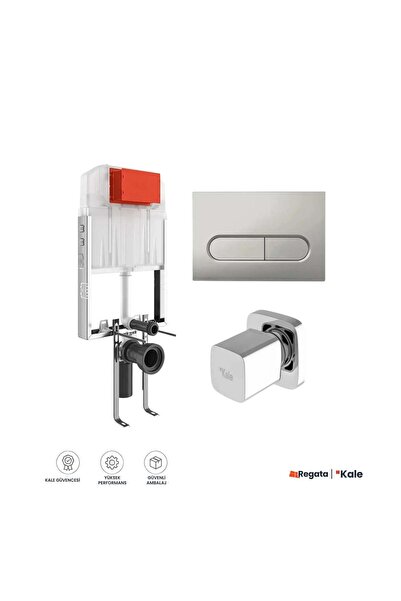 KALE Triton 3/6L Duvar İçi Gömme Rezervuar + Capsule Mat Krom Panel + V200 An...