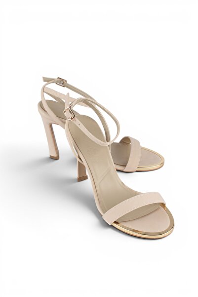 luuq shoes حذاء ZERBY نسائي بكعب ذهبي مفصل