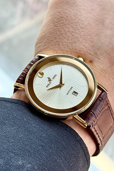 Polo Weil Pl002M Leather Men's Wristwatch with Strap