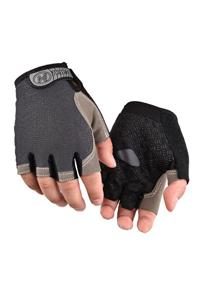 Choice M gray Weightlifti Gym Gloves Fitness Training Fingerless Men Women Bo...