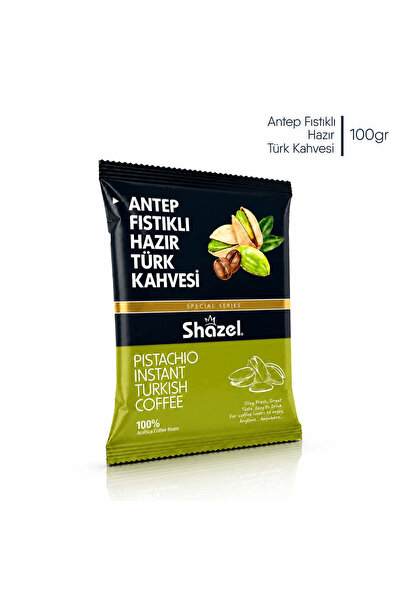 Shazel Antep Fıstıklı Hazır Türk Kahvesi 100gr | Doğal Antep Fıstık Aromalı |...
