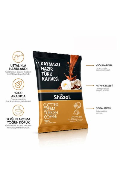 Shazel Instant Turkish Coffee with Kaymak Special Series 100 G X 6 Pieces (AROMATED)