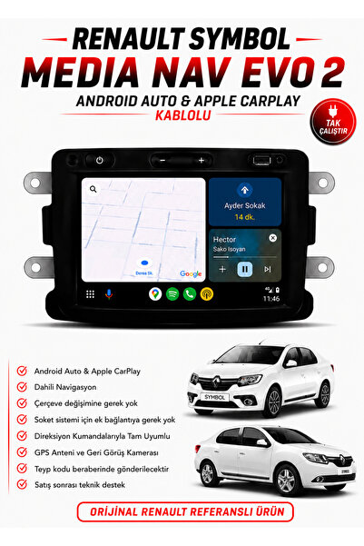 LG 2013-2020 Renault Symbol uyumlu Multimedya Carplay/Android Auto özelikli  ...