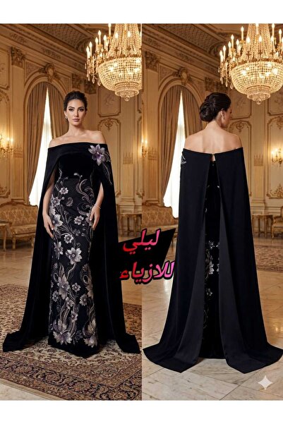 shahad fashion فستان سهره بستايل الملكي الأسود، جرأة + فخامة + شغل كوتور 🖤💜