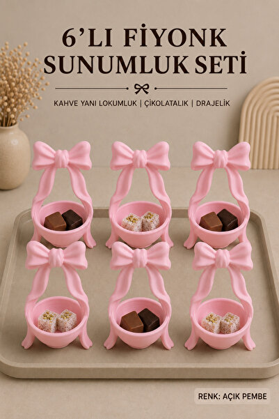 fao shop 7/24 6’lı Fiyonk Kahve Yanı Lokumluk Seti 8x5 cm | Mini Çikolatalık,...