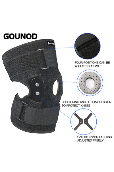 Choice XL BLACK 1PC/2PC GOUNOD Adjustable Hinged Knee Brace Knee Support Meni...