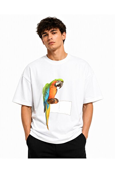 Inscriptie Tricou Unisex Bumbac Premium Casual " Papagal indian "