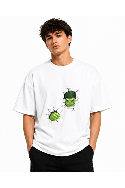 Inscriptie Tricou Unisex Bumbac Premium Casual " Hulk face and fist "